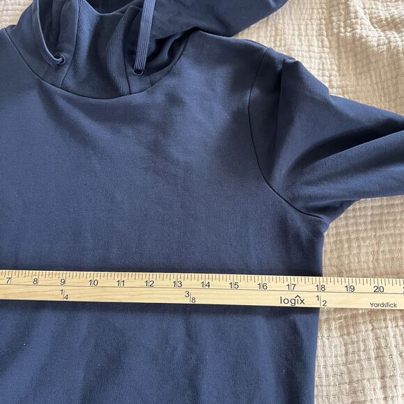 EMPORIO‎ ARMANI EA7 Hoodie Sweatshirt Dress Women Small Jersey Navy Blue Luxury - Picture 14 of 14